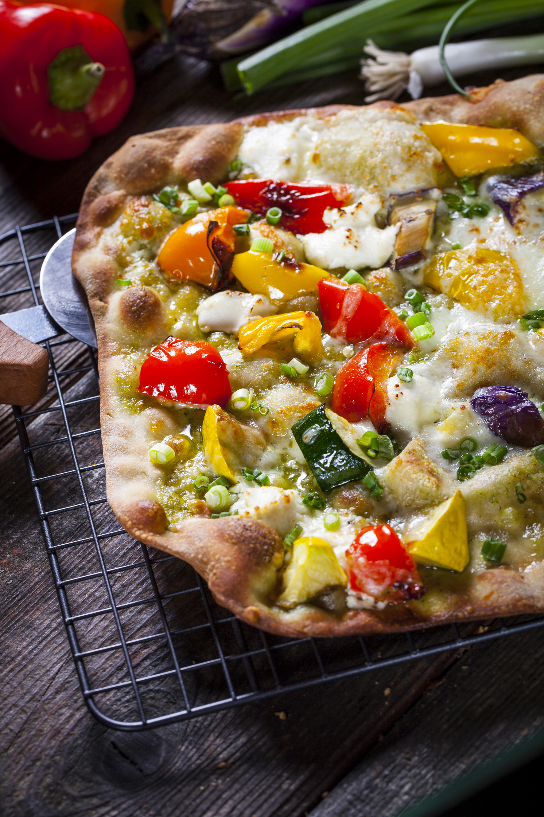 Order Roasted Veggie Flatbread food online from Pats Select Pizza Grill store, Dover on bringmethat.com