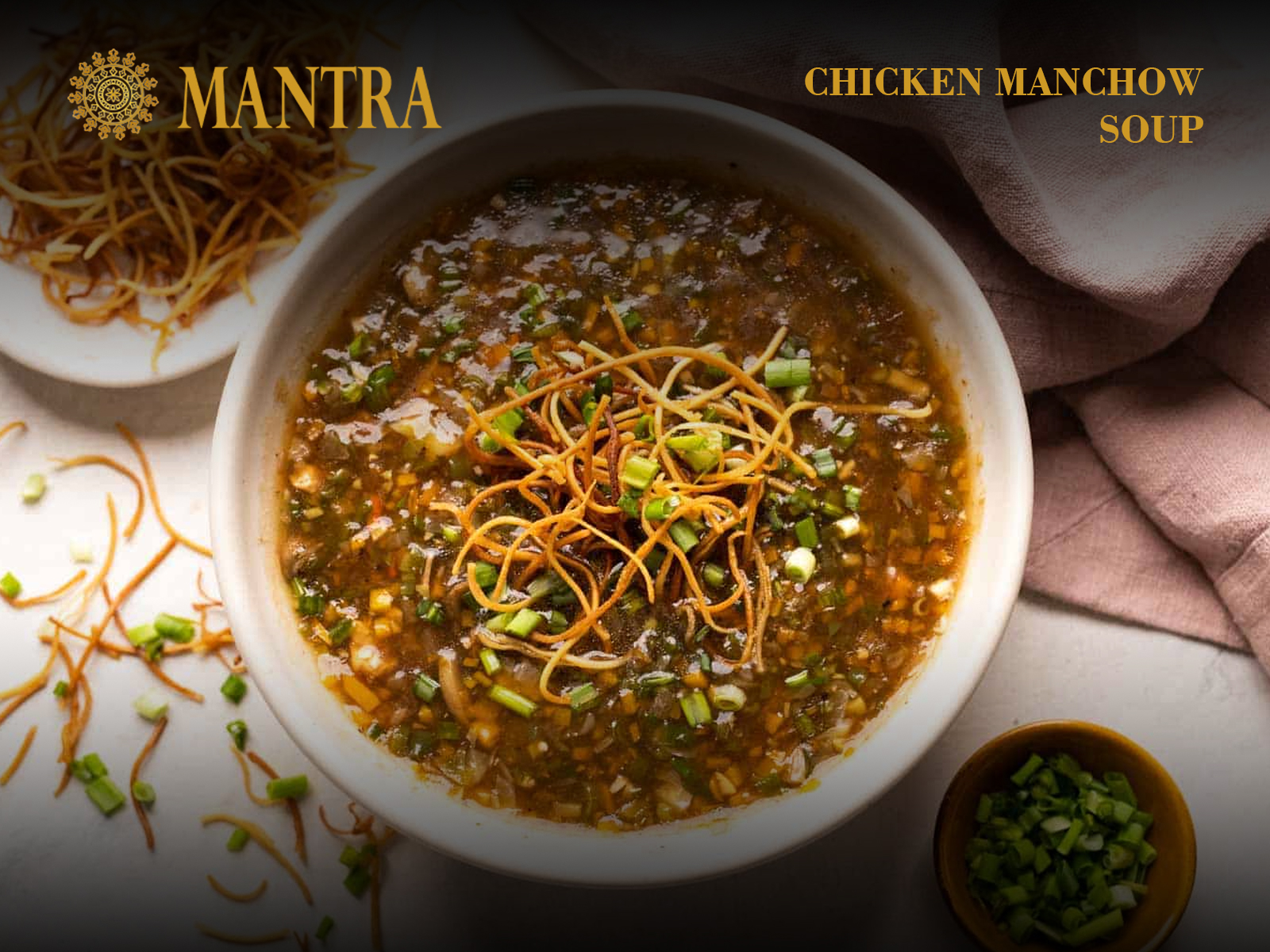 Order Chicken Manchow Soup food online from Mantra Authentic Indian Restaurant store, Jersey City on bringmethat.com