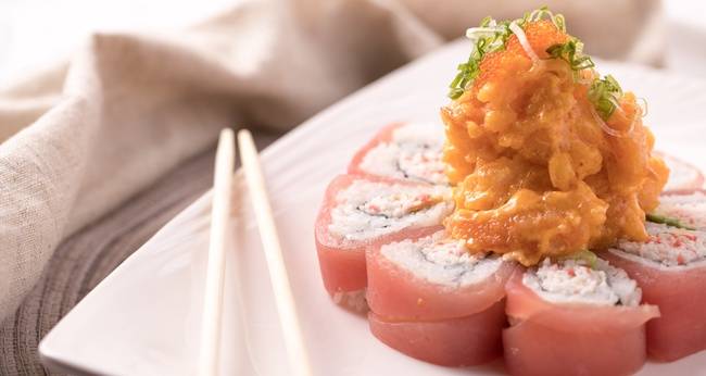 Order Cherry Bomb food online from Angry Fish Sushi store, San Leandro on bringmethat.com