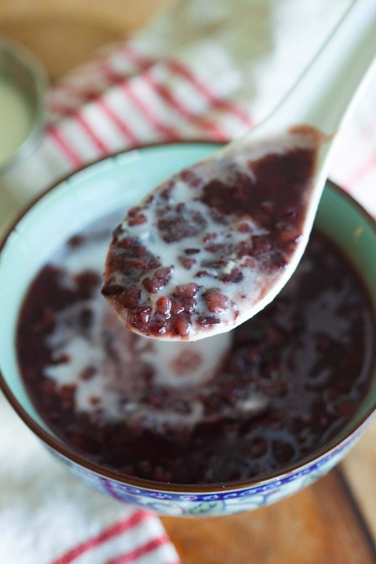 Order Sticky Rice Base, popping boba + red bean and coconut jelly  food online from Nomico Healthy Dessert store, Tucson on bringmethat.com