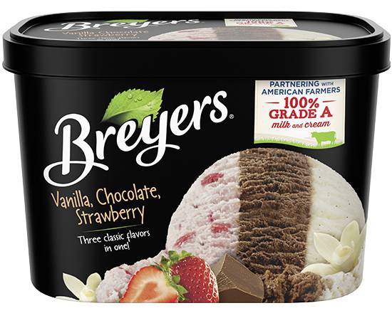 Order Breyers Vanilla Chocolate Strawberry 48 oz food online from The Ice Cream Shop store, Raleigh on bringmethat.com