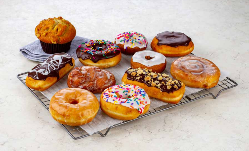 Order 1 Dozen Assorted Donuts food online from Huck store, Fairview Heights on bringmethat.com