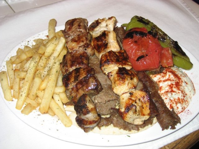 Order GTM Combo Souvlaki Platter food online from It's Greek to Me store, Englewood on bringmethat.com