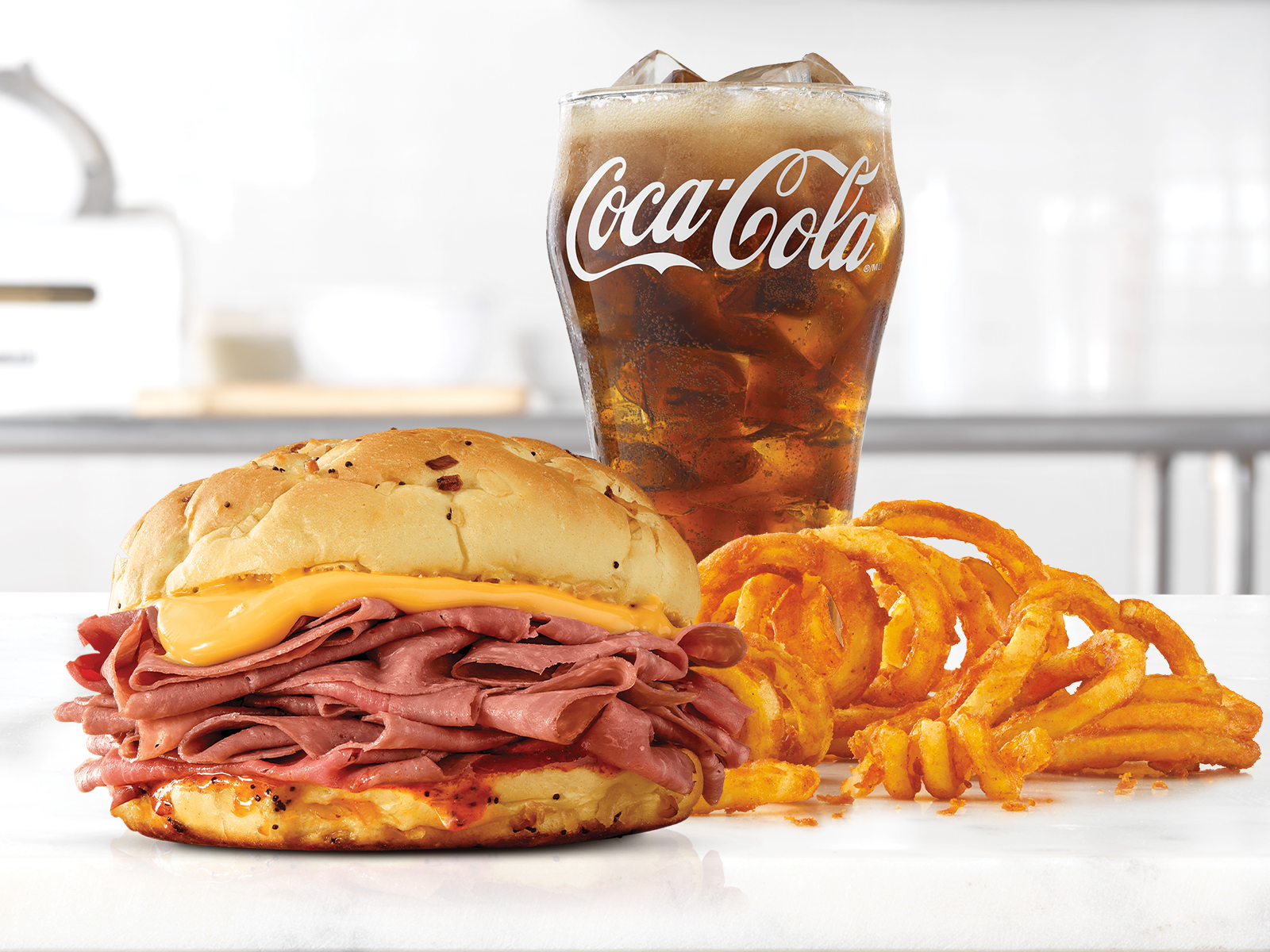 Order Classic Beef 'n Cheddar Sandwich Small Meal food online from Arby store, Hickory Hills on bringmethat.com