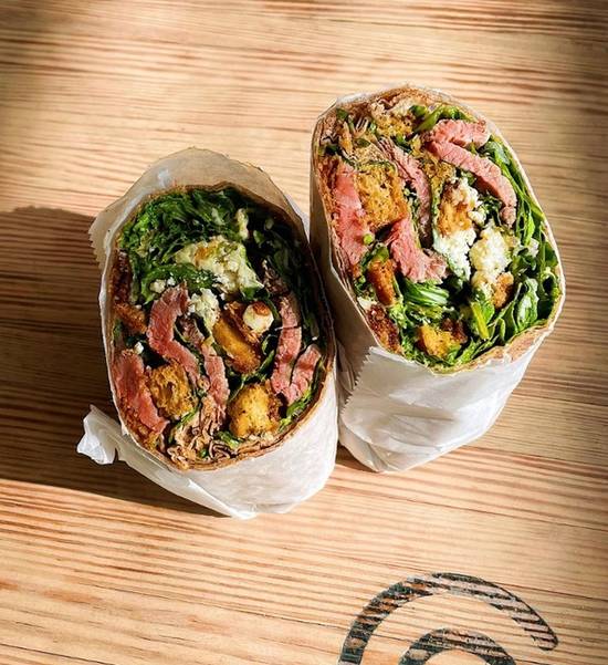 Order Steak & Blue Wrap food online from City Greens store, New Orleans on bringmethat.com