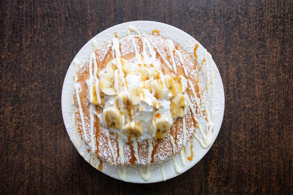 Order Banana Pancakes food online from Manuel Burger store, Los Angeles on bringmethat.com