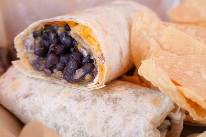 Order Organic Bean & Cheese Burrito food online from Sharkys Woodfired Grill Mexican store, Newbury Park on bringmethat.com
