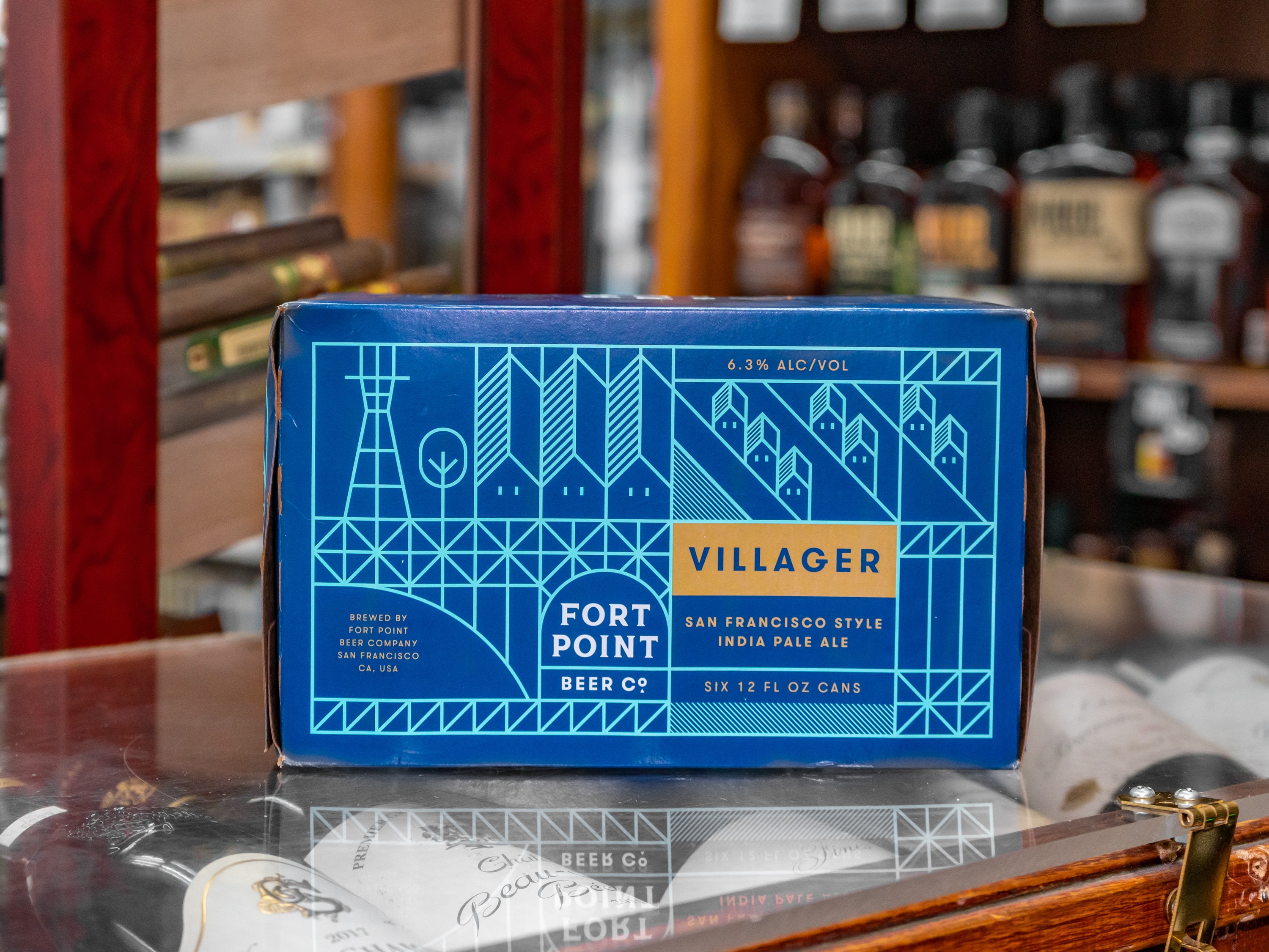 Order 6x12 oz. Can Fort Point Villager IPA food online from Saucy Asian store, San Francisco on bringmethat.com