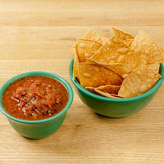 Order Roasted Tomato Salsa & Chips food online from The Little Chihuahua store, San Francisco on bringmethat.com