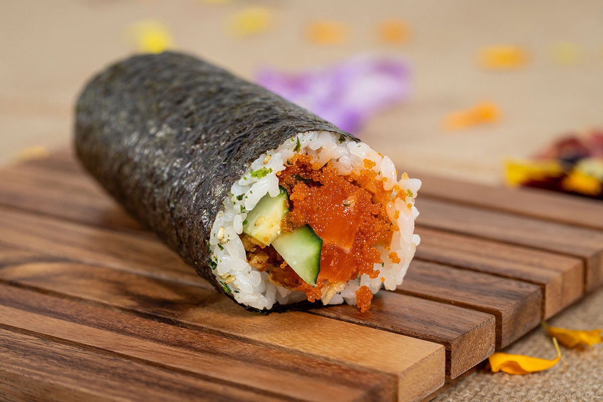 Order Shoyu Salmon Hand Roll food online from Poke House store, San Jose on bringmethat.com