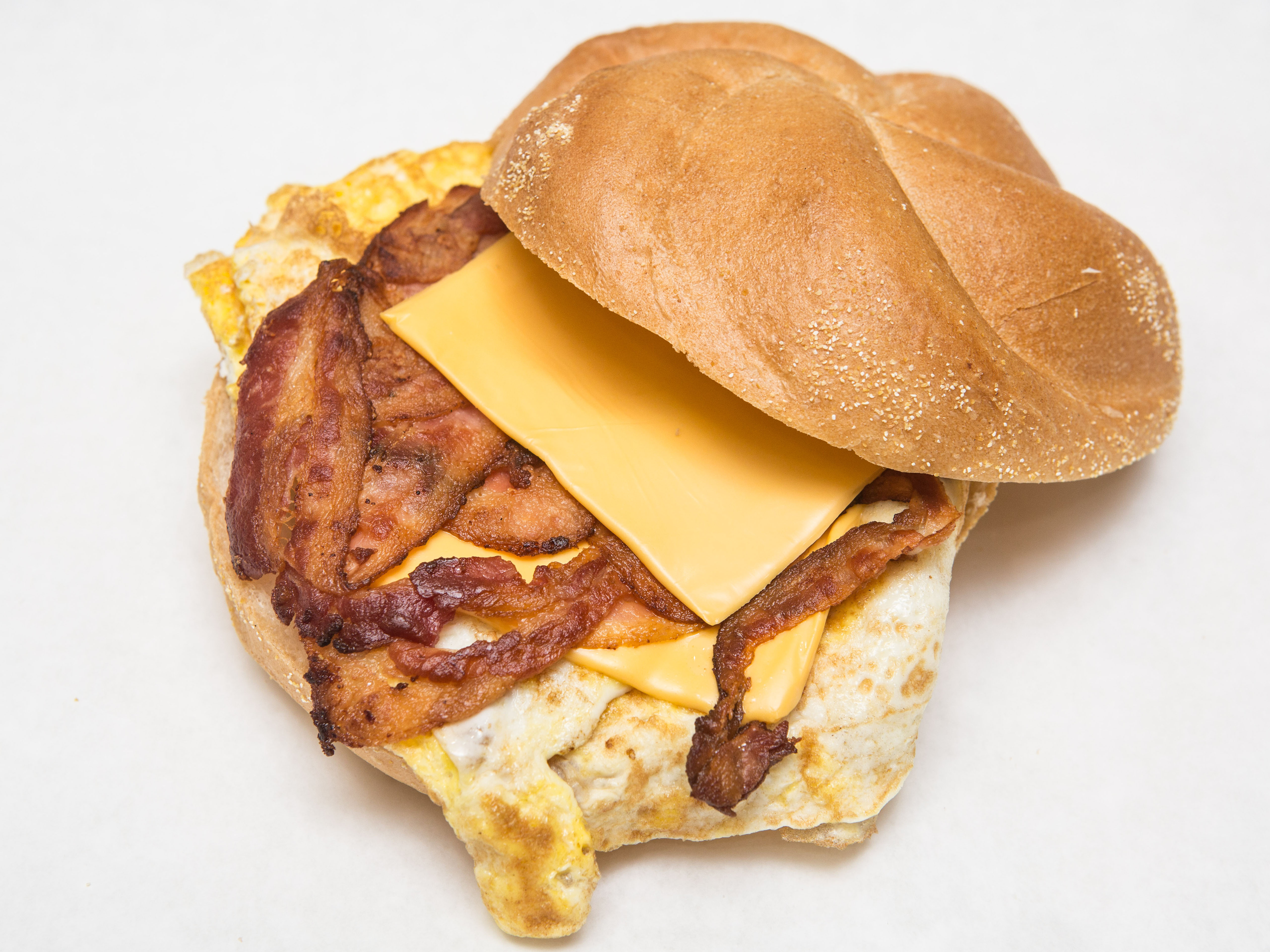 Order Bacon, Egg and Cheese Breakfast Sandwich food online from One Stop Shop Chickens store, Brooklyn on bringmethat.com