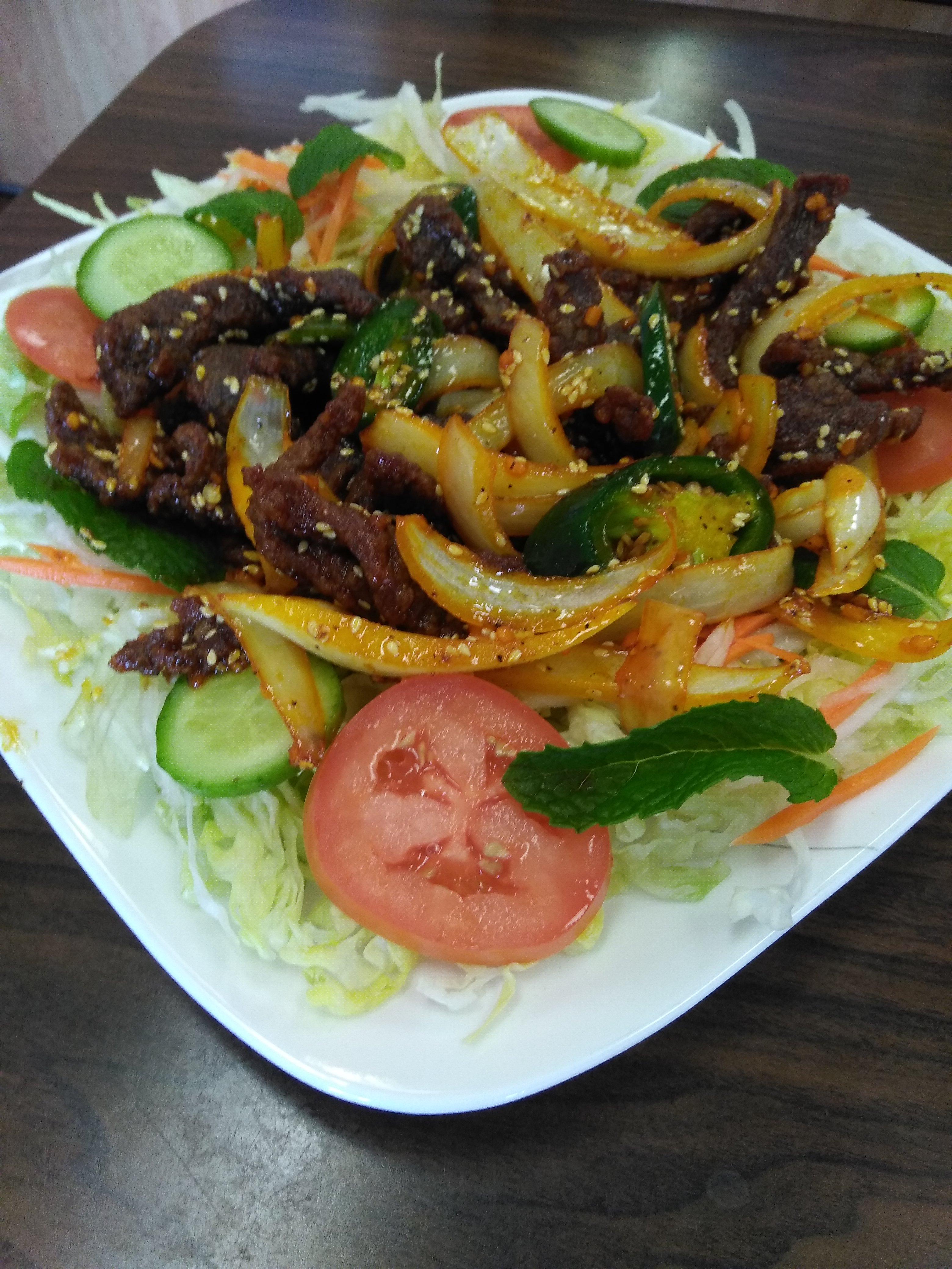 Order 3. BUTTER CRISP beef SALAD-   BO SALAD food online from Pho Hoan My store, Winnetka on bringmethat.com