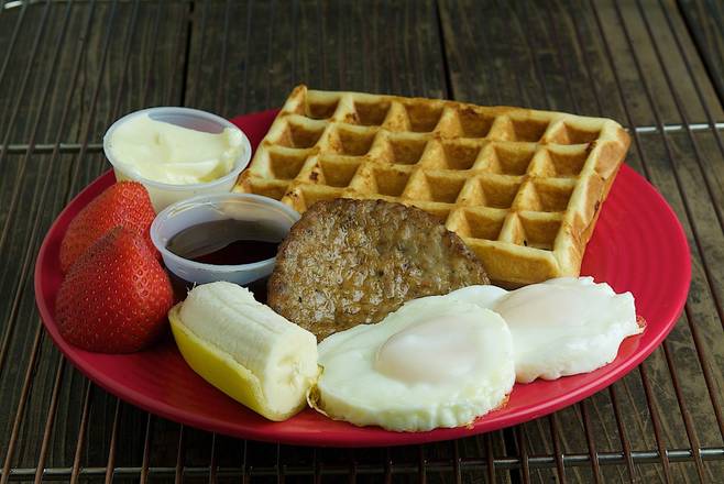Order Waffle Breakfast Plate food online from Waffle Brothers store, Denver on bringmethat.com
