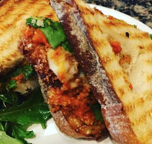 Order Chicken Parm Panini food online from Fromage Wine And Cheese Bar store, Boston on bringmethat.com