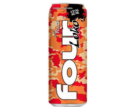 Order Four Loko Peach 23.5 (ABV 12%)  food online from Central Liquor Market store, Los Angeles on bringmethat.com