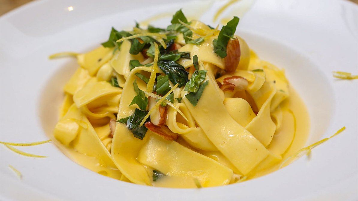 Order Pappardelle "Al Limone" food online from Medi Wine Bar store, New York on bringmethat.com
