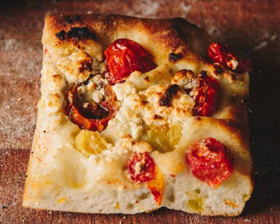 Order Cherry tomato, ricotta and parmesan focaccia food online from Badolina Bakery &amp; Cafe store, Houston on bringmethat.com