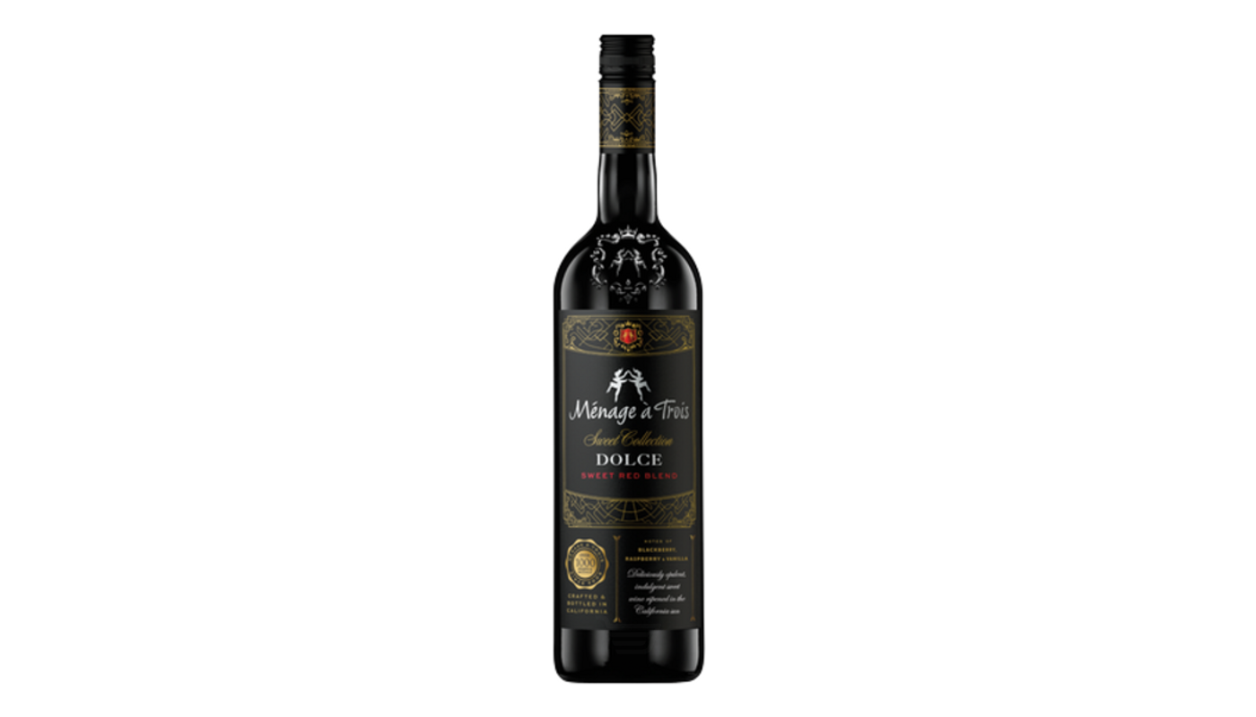 Order Menage a Trois Sweet Collection Dolce Red Wine Blend 750mL food online from Liquor Palace store, Burbank on bringmethat.com