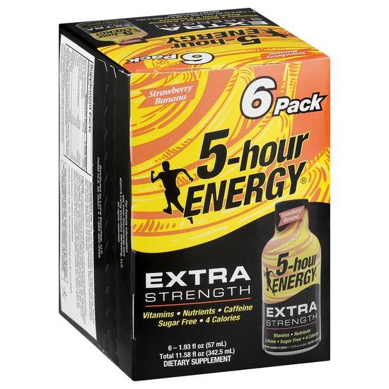 Order 5 Hour Energy Extra Strong Strawberry Banana Energy Shots (1.93 oz x 6 ct) food online from Rite Aid store, Lockport on bringmethat.com