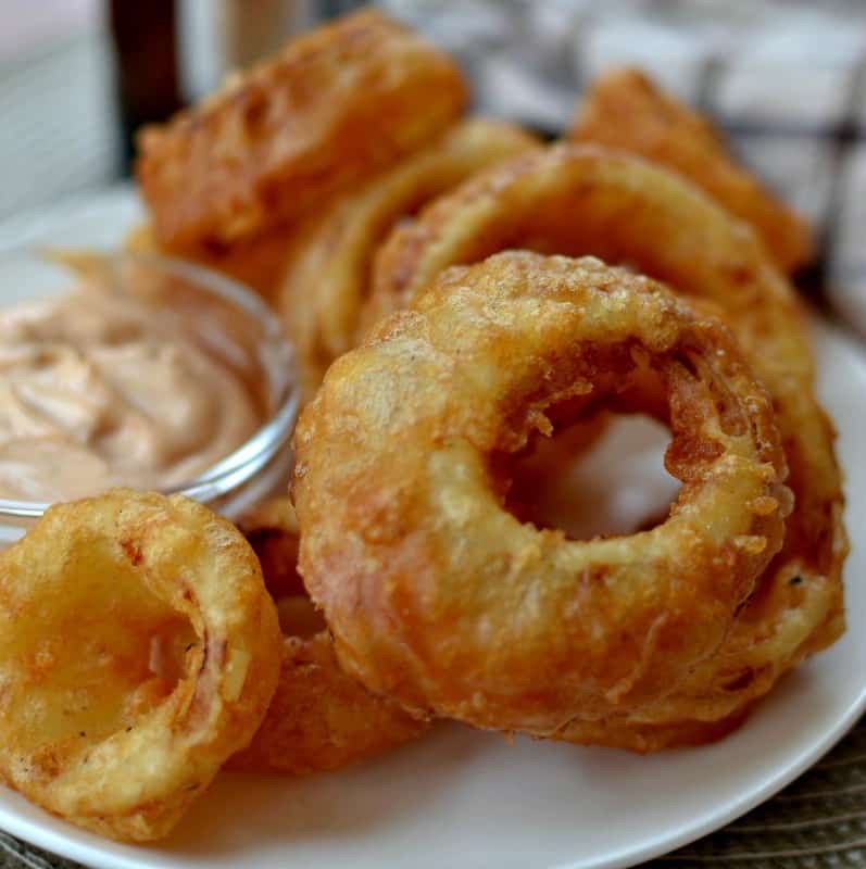 Order Beer Battered Onion Rings food online from House Of Burrito Chicken & Pizza store, Waldwick on bringmethat.com