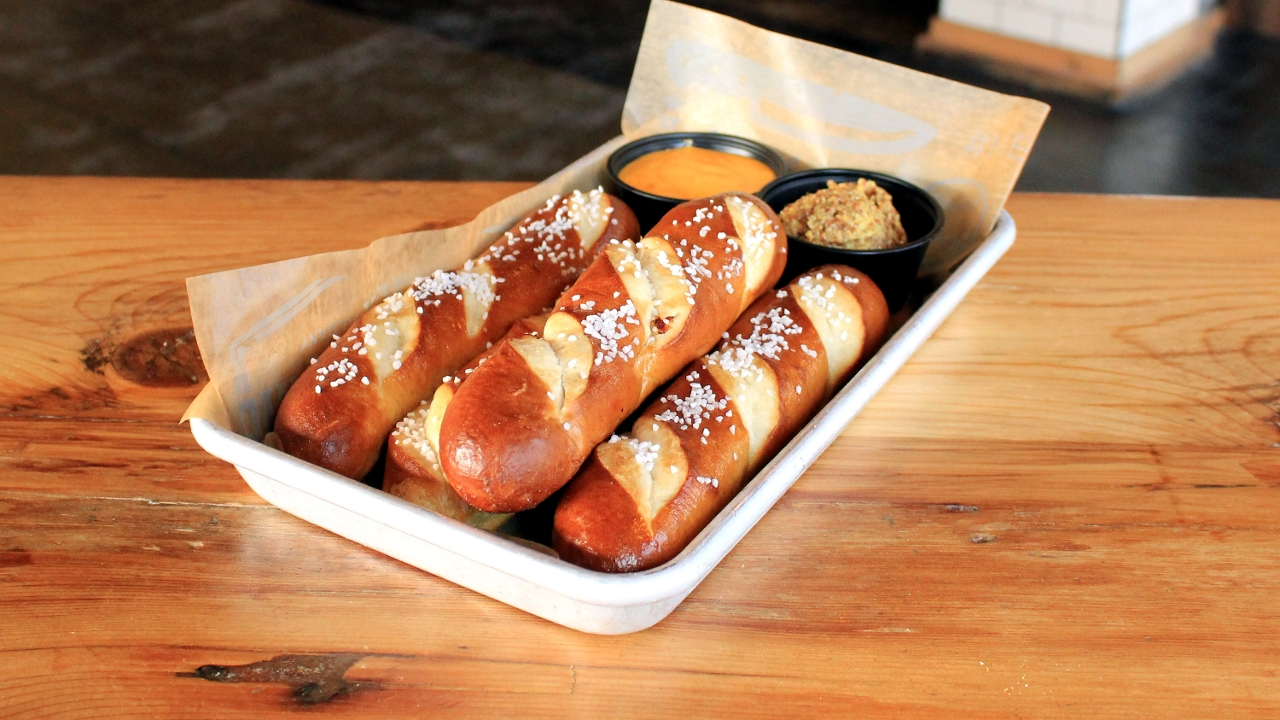 Order House Baked Pretzel food online from Junior's Bar and Grill store, Albany on bringmethat.com