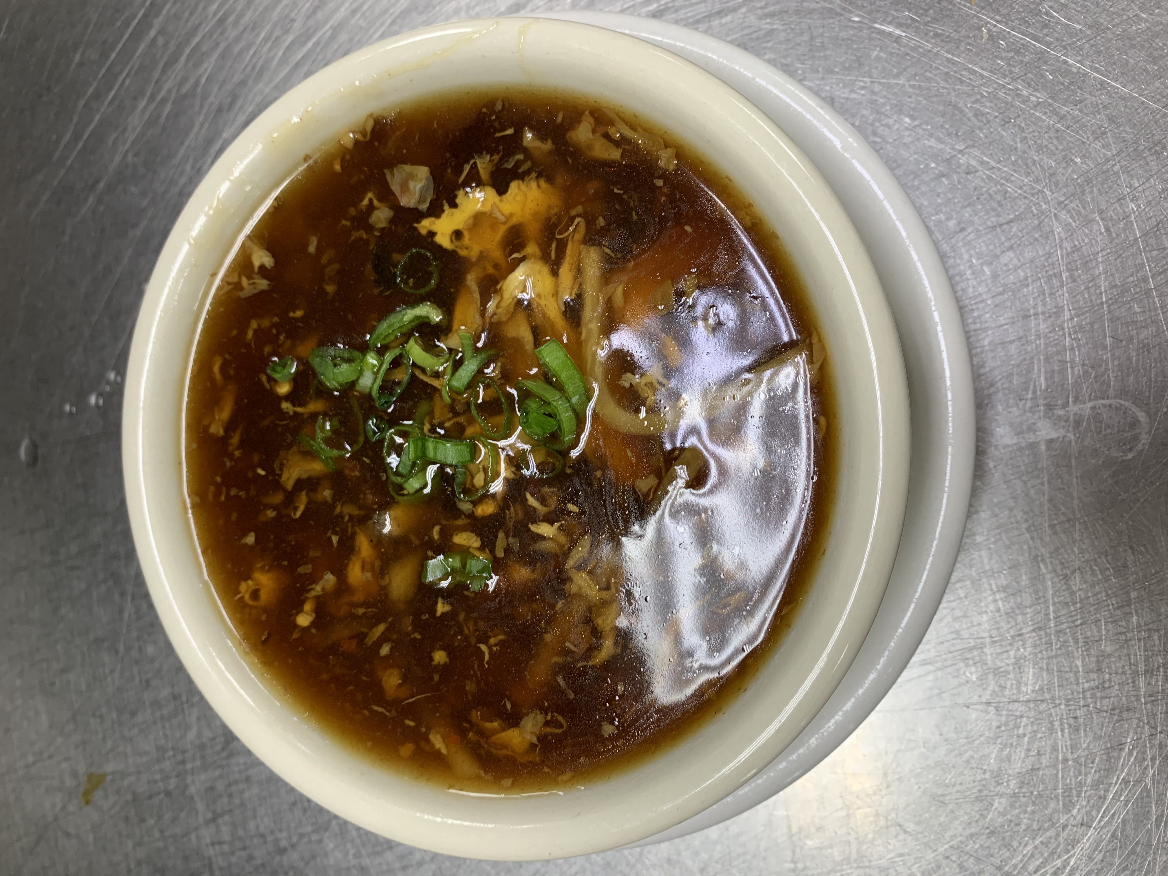 Order S3. Hot and Sour Soup food online from New Panda store, Colorado Springs on bringmethat.com