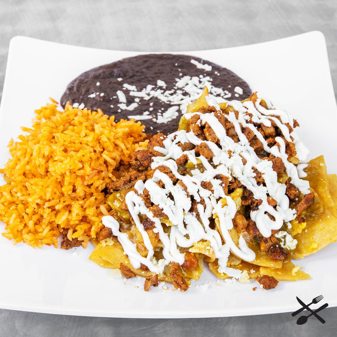 Order Pastor Chilaquiles food online from Spanglish Kitchen store, Alhambra on bringmethat.com