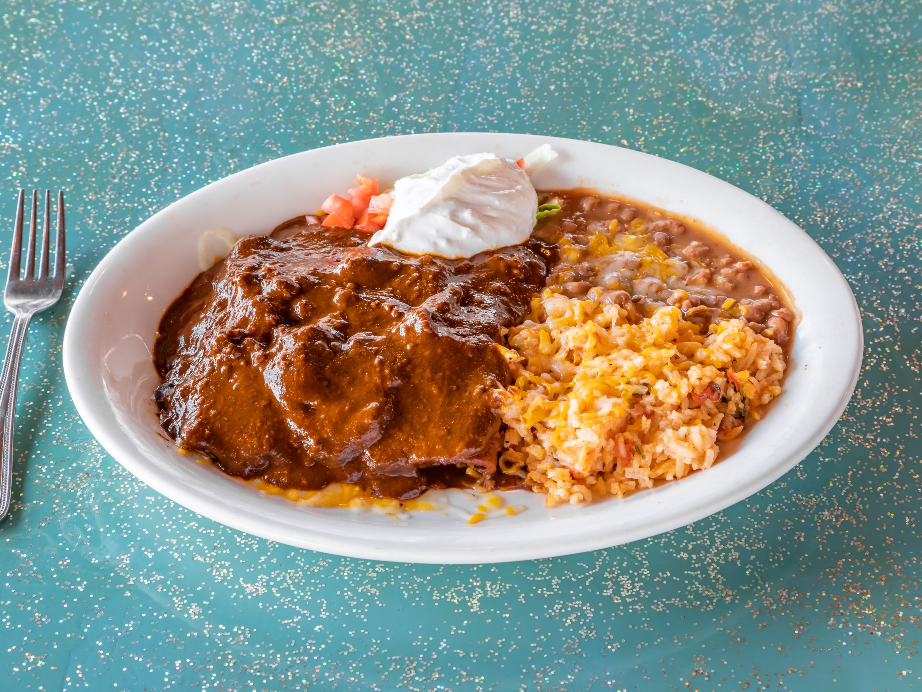 Order 31. Chicken Mole Enchiladas food online from Frank and Lupes Old Mexico store, Scottsdale on bringmethat.com