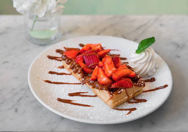 Order DDL Strawberries Waffle food online from Sweet Lou's store, Friendswood on bringmethat.com