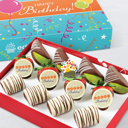 Order Birthday Celebrations Dipped Fruit Trio food online from Edible Arrangements store, Westwood on bringmethat.com