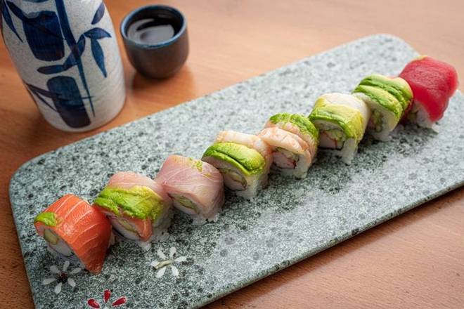Order Rainbow Roll food online from Ginza Japanese Restaurant store, Houston on bringmethat.com