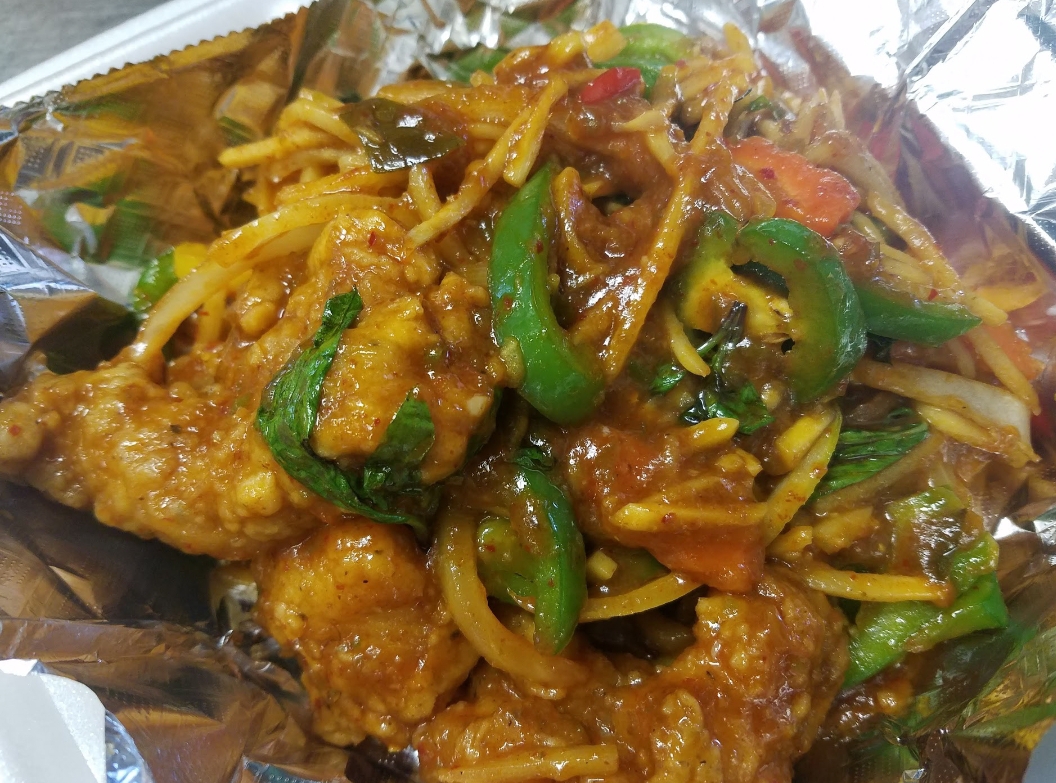 Order CS5.Spicy Cat Fish. food online from Kin Thai store, High Point on bringmethat.com
