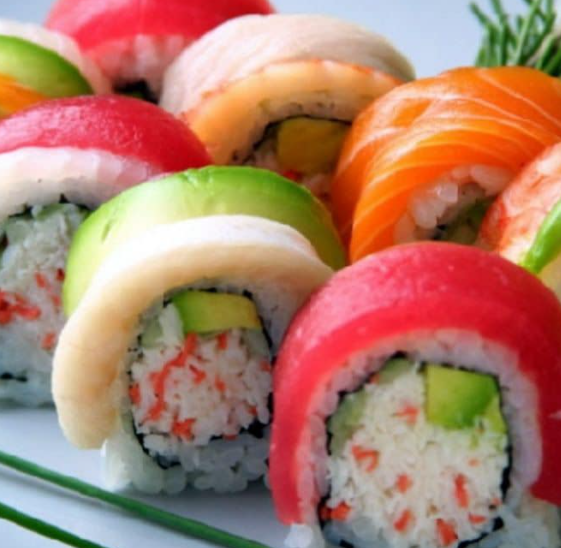 Order Rainbow Special Roll food online from Sushi Tanuki store, Las Vegas on bringmethat.com
