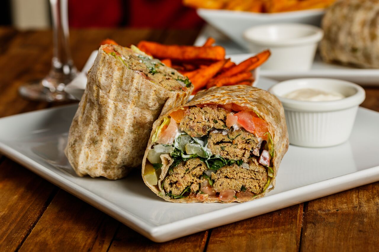 Order Beef Kufta Wrap (Spicy or Regular) food online from Mezza Grille store, Houston on bringmethat.com