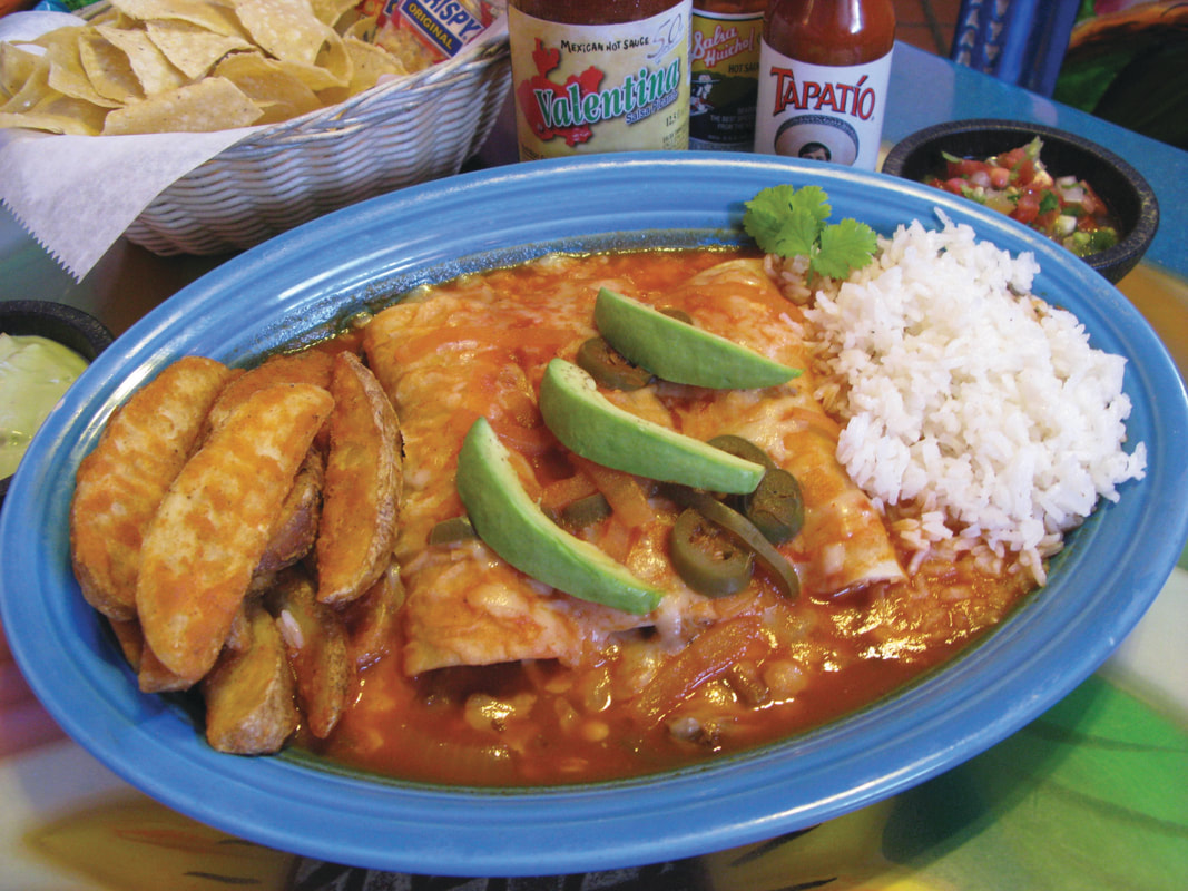 Order #3. Enchilada Combo Plate food online from Costa Azul store, Burbank on bringmethat.com