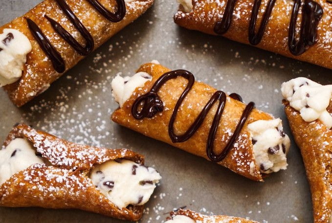 Order CANNOLI WITH CHOCOLATE food online from Mamma Mia's store, Winston Salem on bringmethat.com