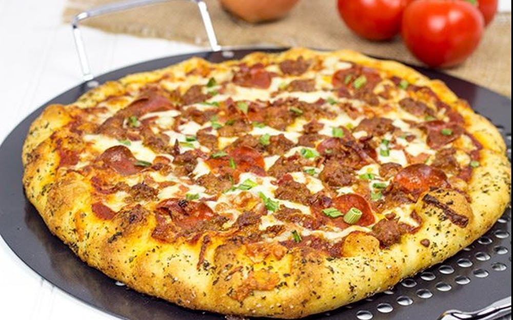 Order Meat Lovers Pizza - Large 14'' (10 Slices) food online from Golden Pizza store, San Bernardino on bringmethat.com