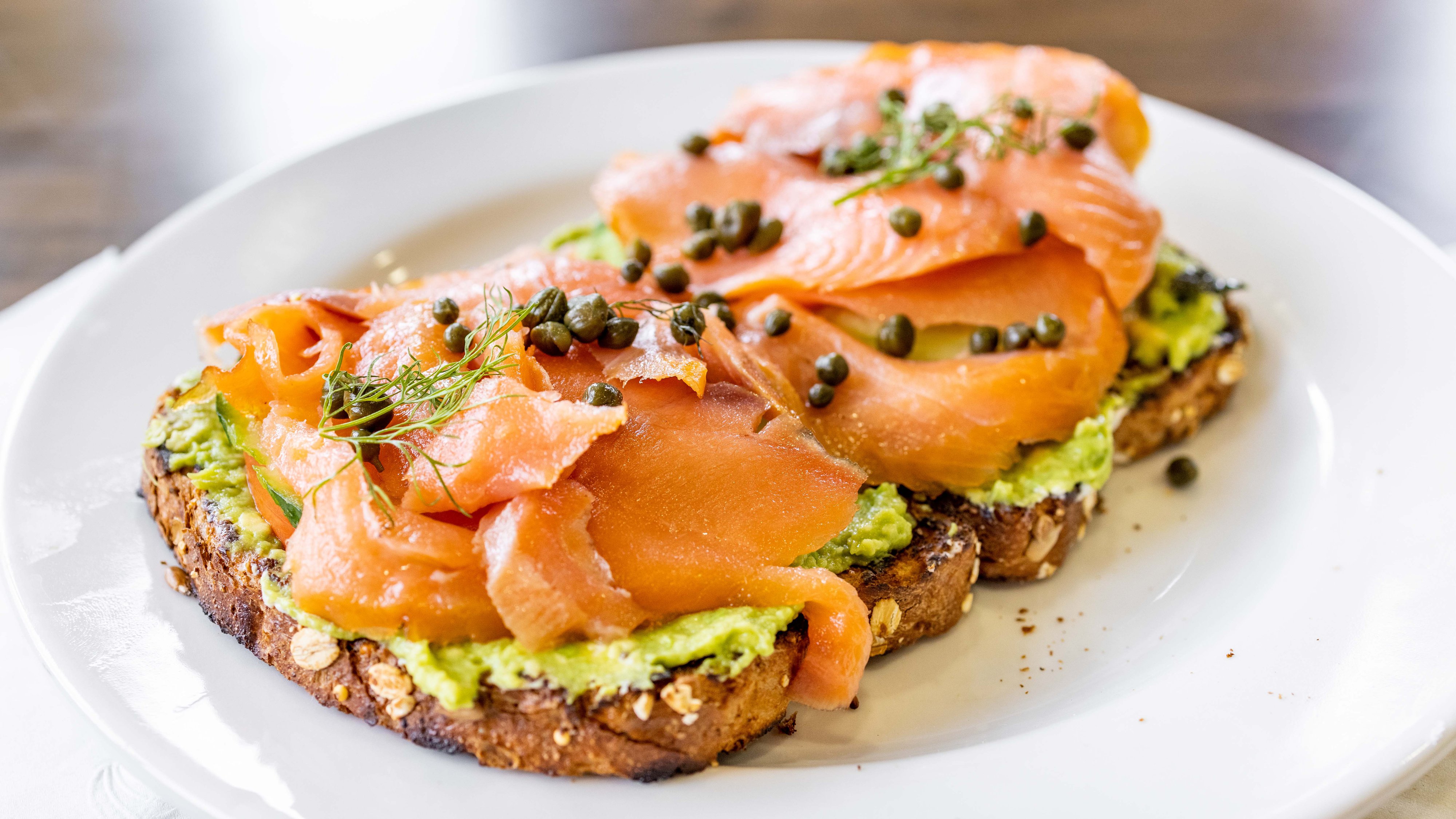 Order Smoked Salmon Avocado Toast food online from Chipy Cafe store, Lincolnshire on bringmethat.com