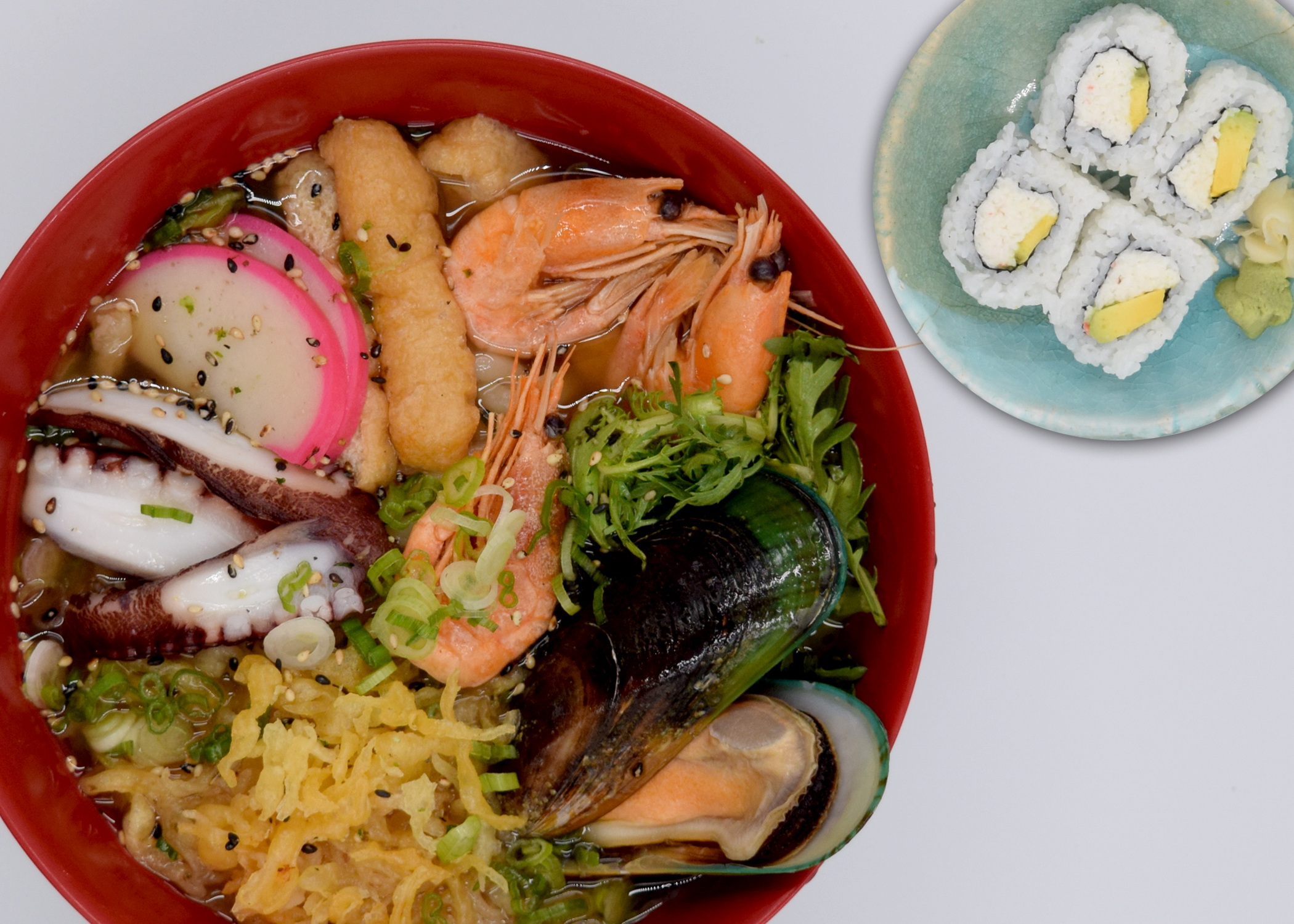 Order Seafood Udon and California Roll  food online from Mansun Japanese Restaurant store, Walnut on bringmethat.com