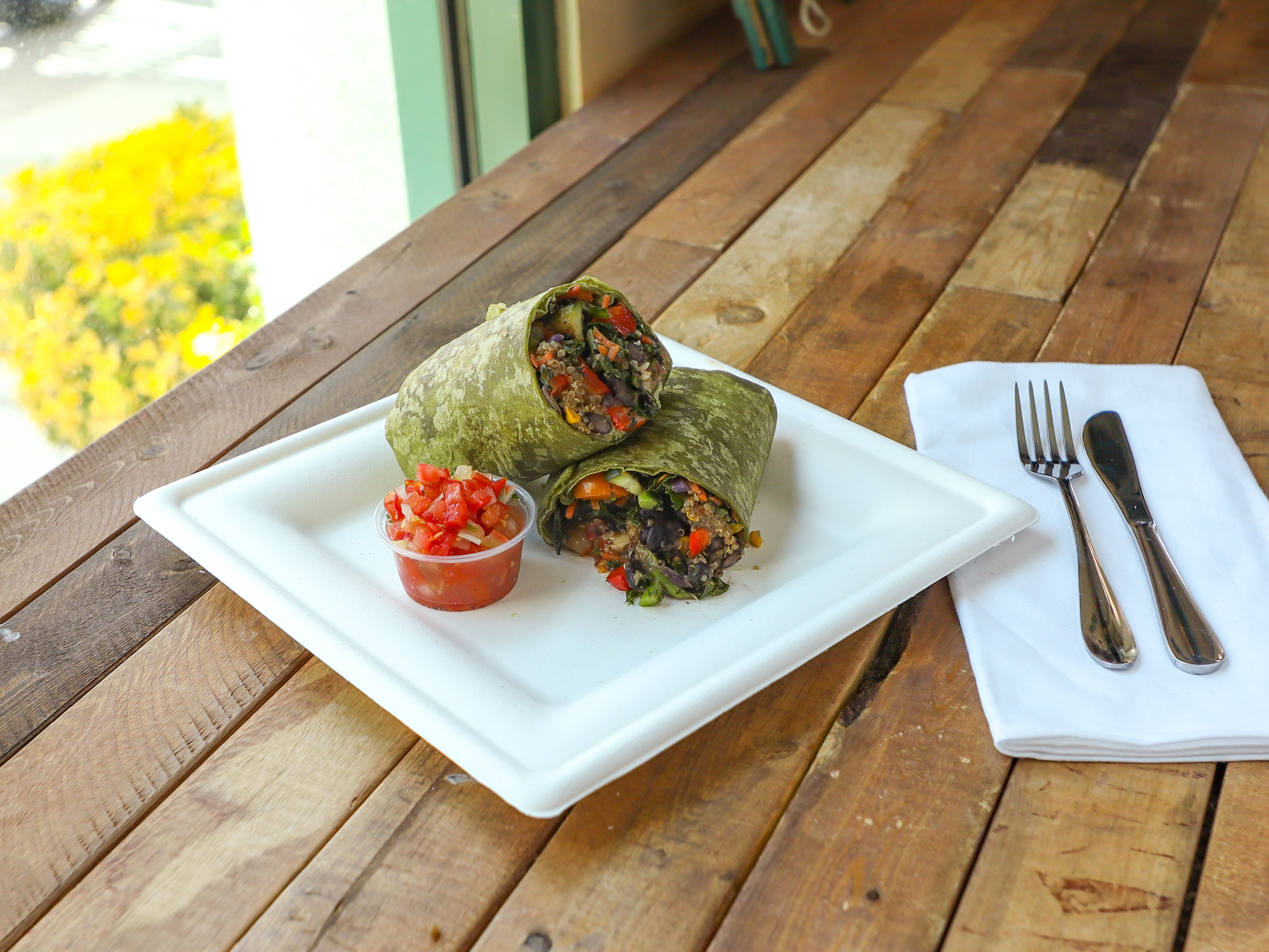 Order 1 lb. Mexican Style Vegetarian Burrito food online from Goodwin Organic Foods And Drinks store, Riverside on bringmethat.com
