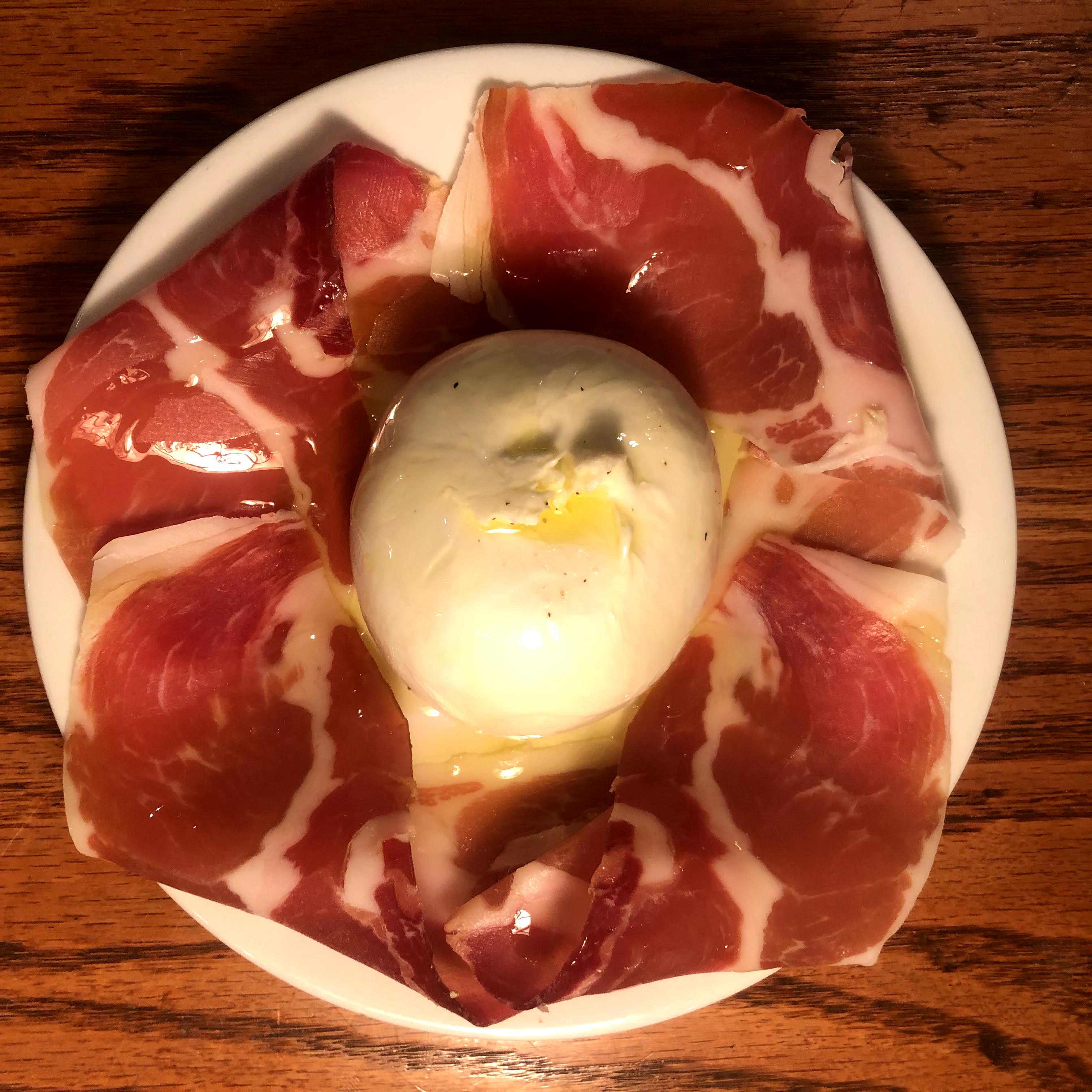 Order Burrata with Prosciutto food online from Montes trattoria store, New York on bringmethat.com