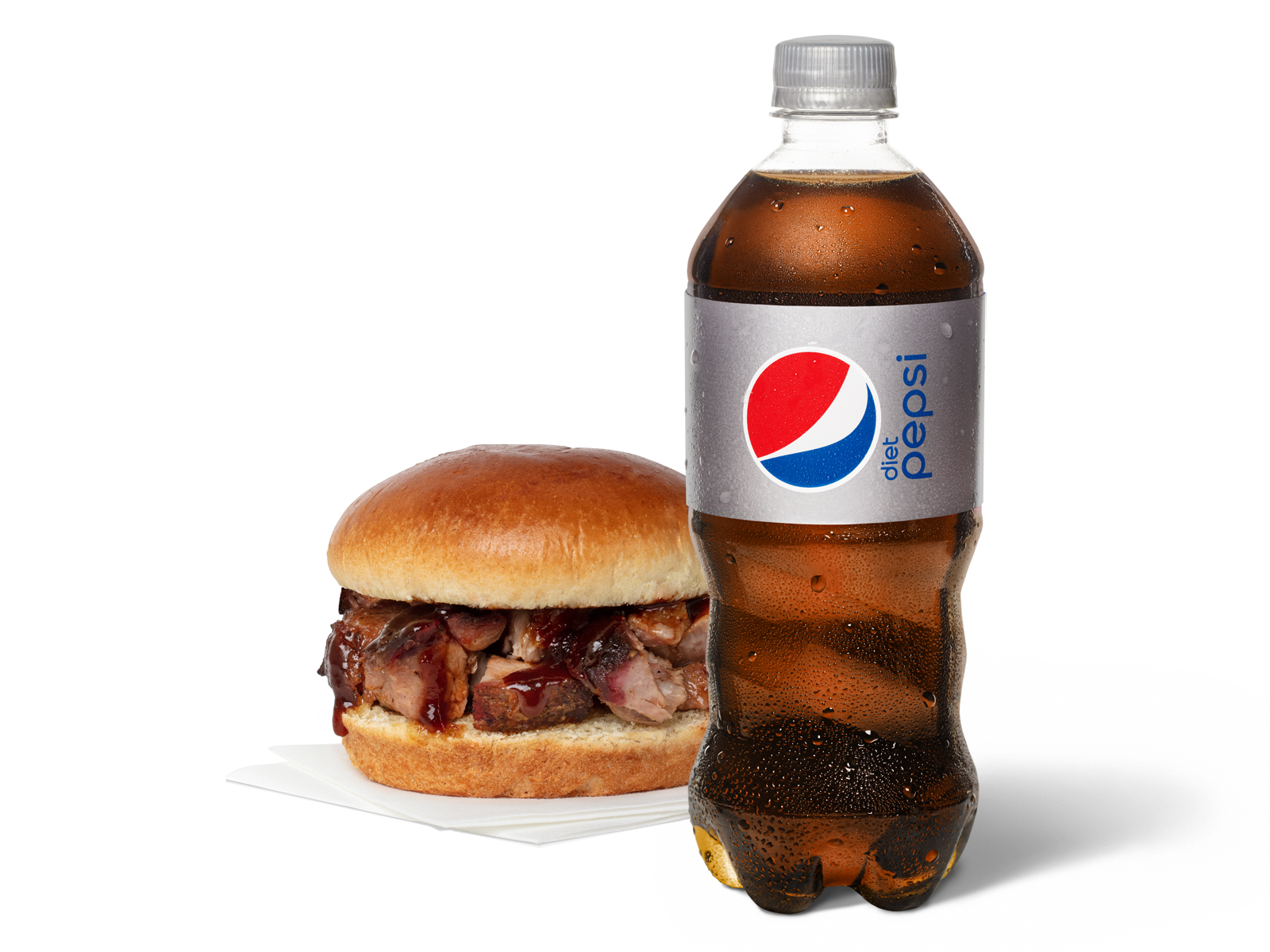 Order Slow-Smoked Chopped Pork Sandwich & Diet Pepsi food online from Pep Place store, Yuma on bringmethat.com