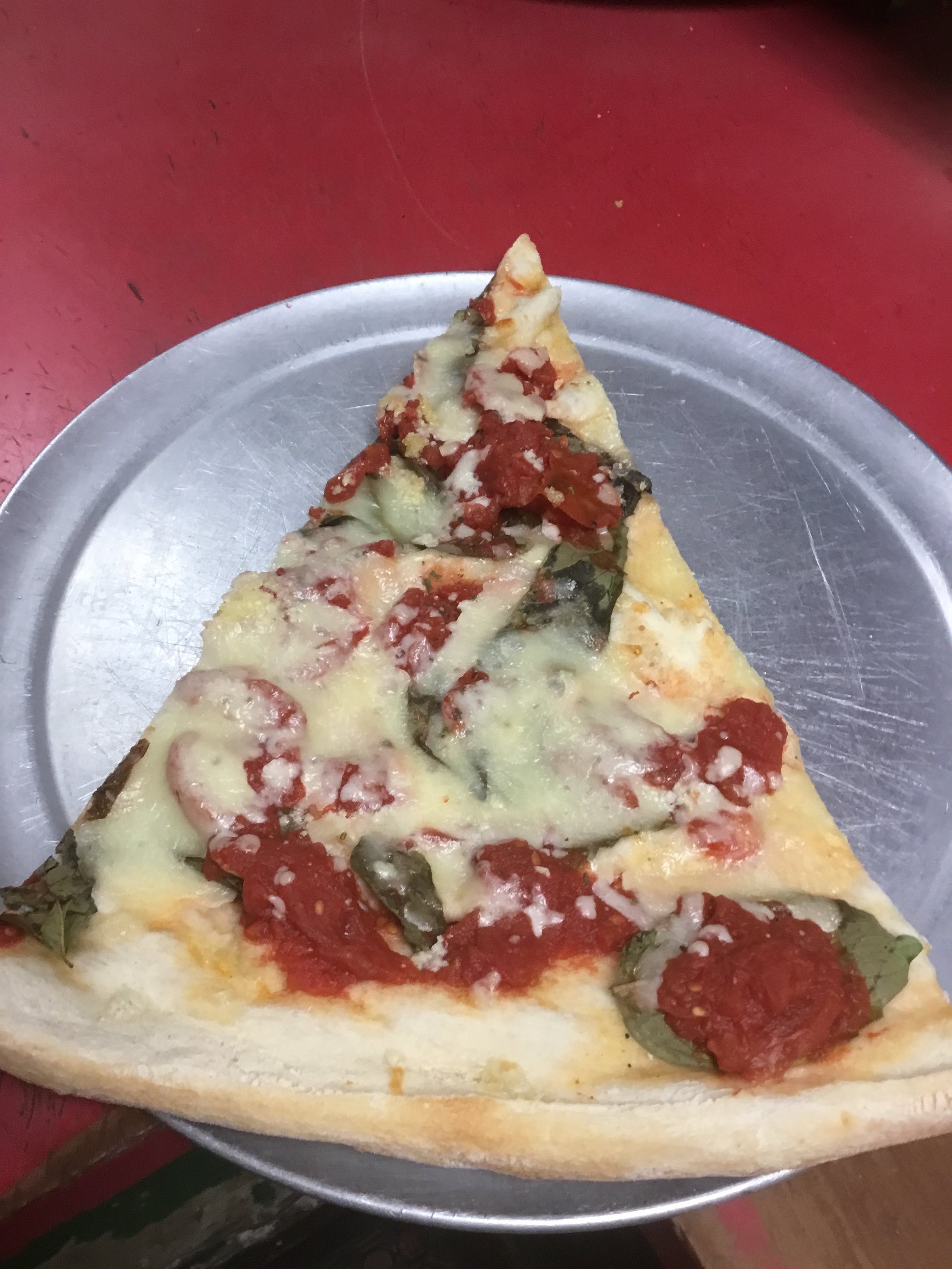 Order Tomato Basil Pizza Slice - Slice food online from Badabing Pizzeria store, Middletown on bringmethat.com