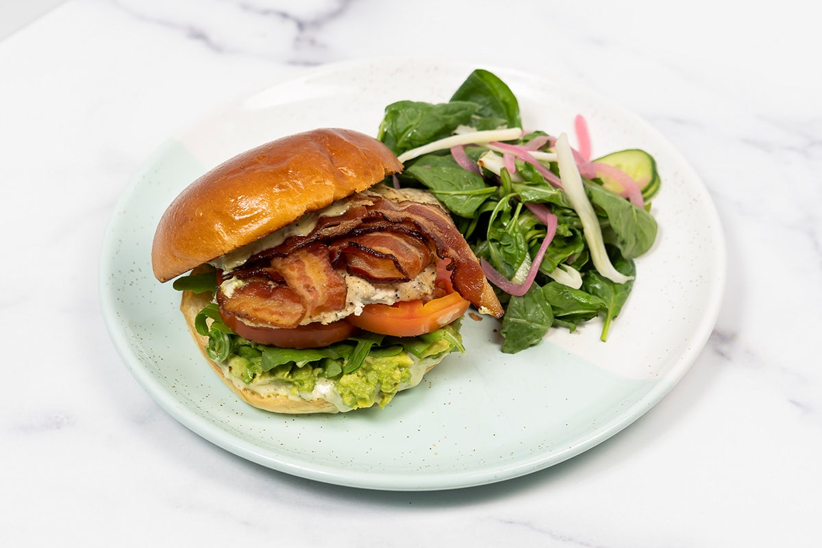 Order Classic Chicken & Bacon Club Roll - Salad food online from Bluestone Lane store, San Francisco on bringmethat.com