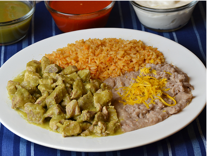 Order #14. Green Chile Plate food online from Federico Mexican Food store, Albuquerque on bringmethat.com