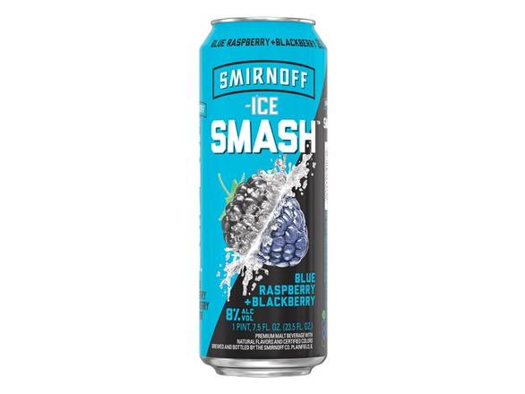 Order Smirnoff Ice Smash Blue Raspberry + Blackberry - 16oz Can food online from Kirby Food & Liquor store, Champaign on bringmethat.com