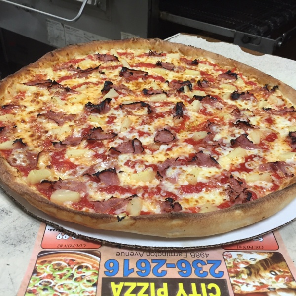 Order Hawaiian Pizza food online from City Pizza store, Hartford on bringmethat.com