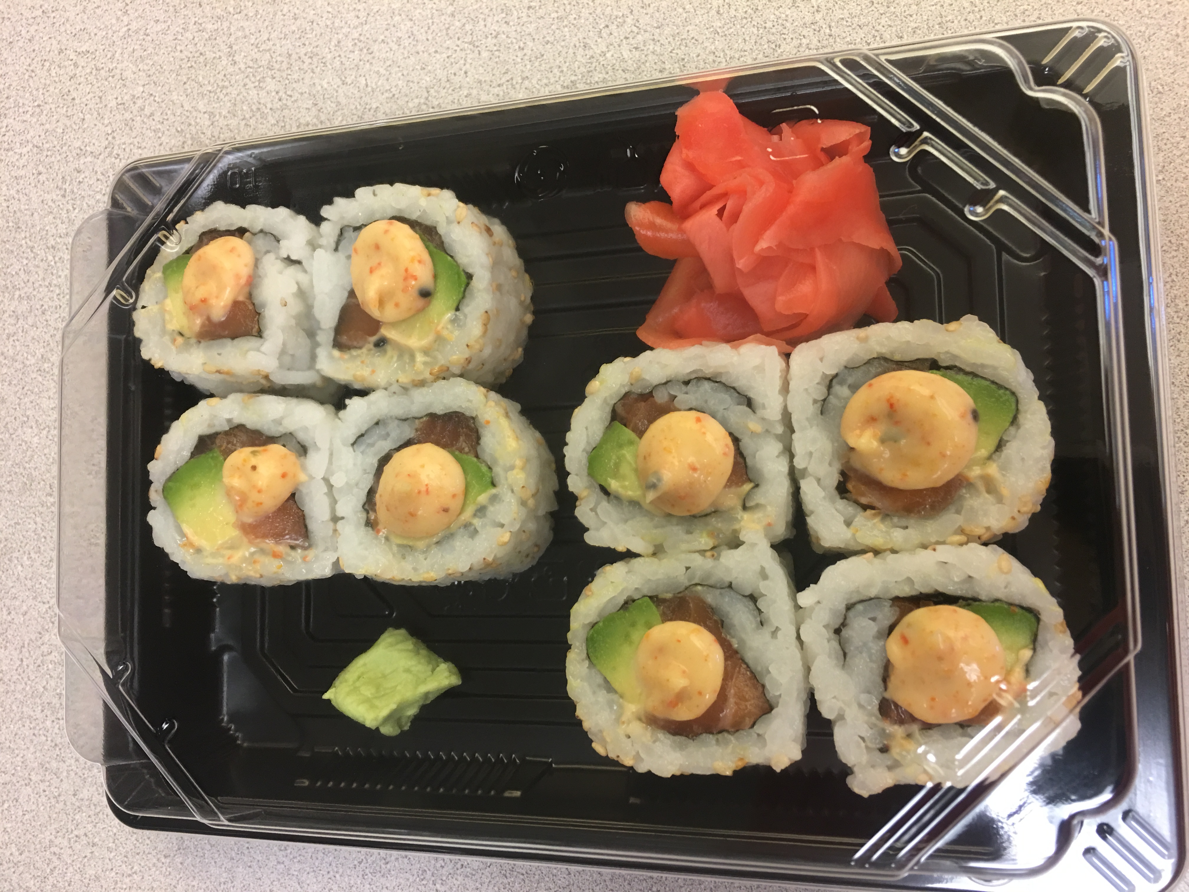 Order M3. Spicy Salmon Avocado Roll food online from Lil' Bowl store, Manassas on bringmethat.com