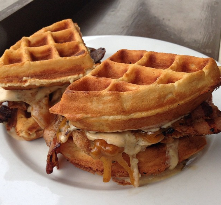 Order Fried Chicken Waffle Sandwich food online from Pizza House store, Ann Arbor on bringmethat.com