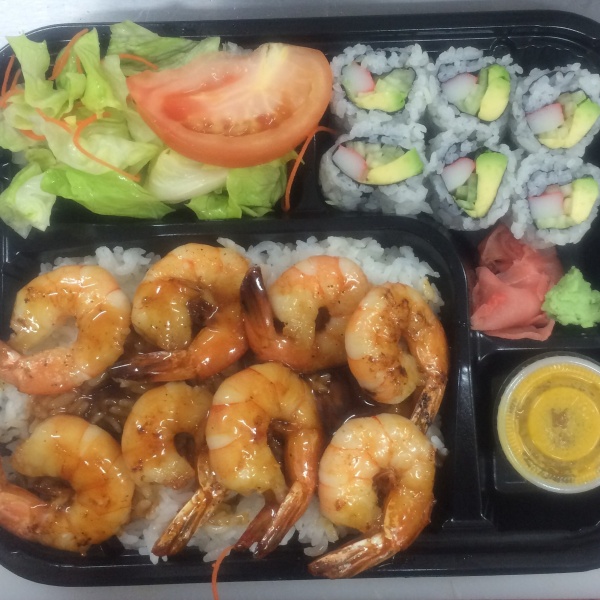 Order K1. Shrimp Teriyaki with California Roll Combo food online from Aburi sushi bar store, Brooklyn on bringmethat.com